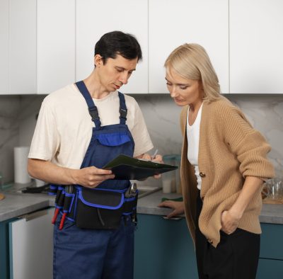 vodoprovodcik-rabotaet-s-klientom-ctoby-ispravit-problemy-na-kuhne-1-scaled